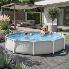Cadru de grădină pentru piscină rotund 305x76 cm, gri, INTEX 26700ND (akce)