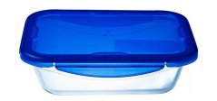 Cutie pentru alimente cu capac etanș dreptunghiular, 20x15x5cm, 0,8L, sticlă transparentă PYREX