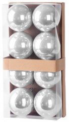 MagicHome božične kroglice, 8 kos, srebrne, za božično drevesce, 7 cm