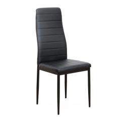 Krzesło, czarna eko-skóra/czarny metal, COLETA NOVA