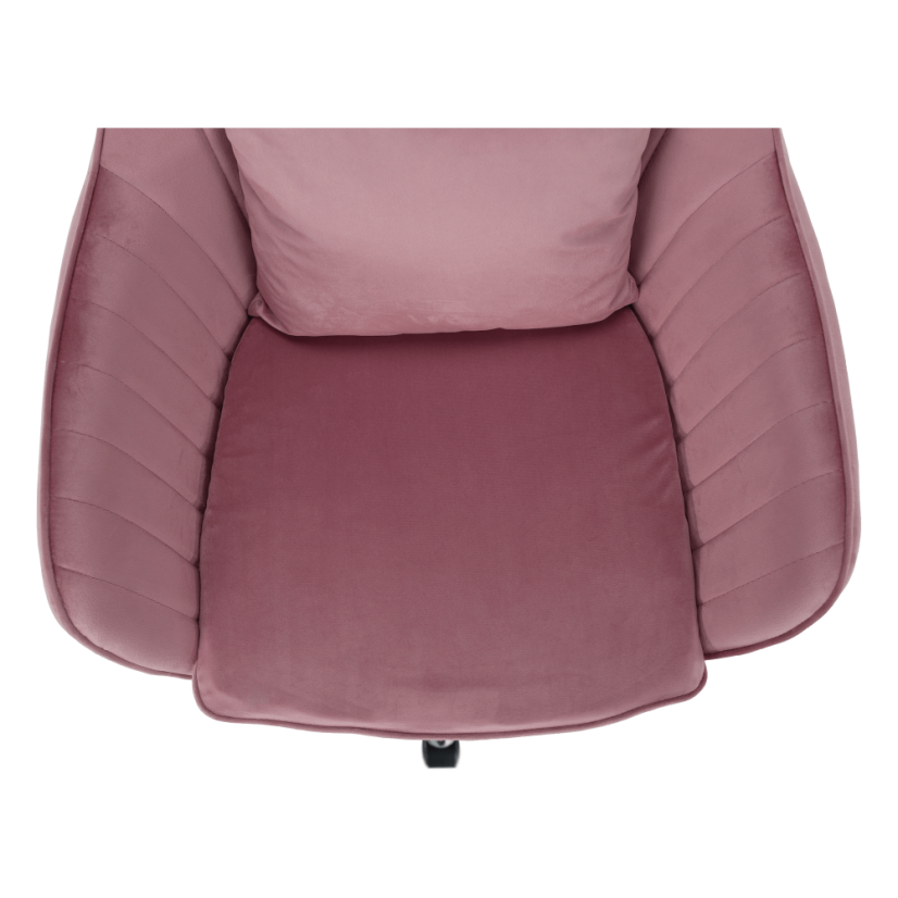 Bürostuhl, rosa Samtstoff/Chrom, KLIAN
