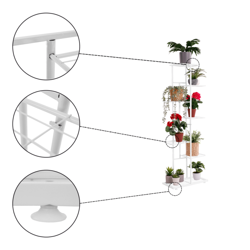 Metallständer für Blumen, weiß, BAMIR TYP 2