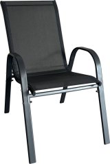 Scaun LEQ KAREN, gri-negru, pentru terasă, 56x68x93 cm