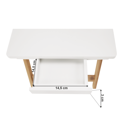 Stolić za prijenosno računalo/držač za tablet, bijela/prirodni bambus, MELTEN