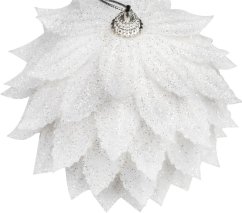 MagicHome Weihnachtsdekoration, Kugel, weiß, mit Glitzer, 10 cm