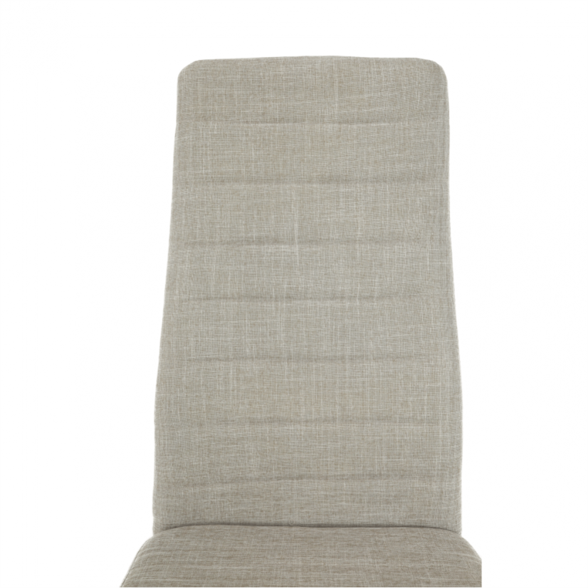 Stuhl, beige Stoff/weißes Metall, COLETA NOVA