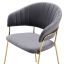 Designer Esszimmerstuhl, graubrauner Samtstoff/Goldchrom, DASMIN TYP 1