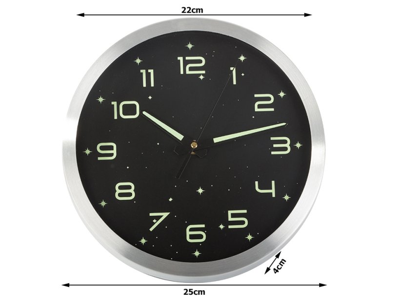 Veľké nástenné hodiny fluorescent light stars 25cm