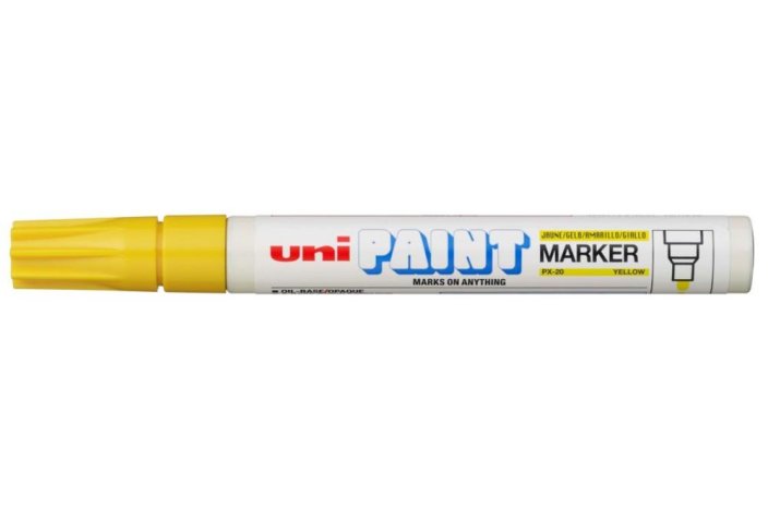 Popisovač značkovač žlutý UNI PX-20 lakový