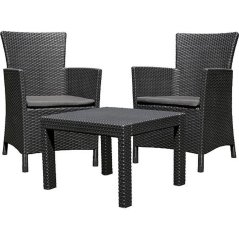 Terrassenset Allibert ROSARIO, Graphit/Coolgray, Tisch, 2x Sessel