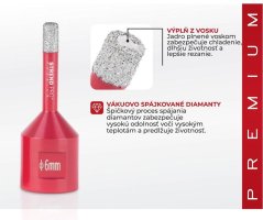 Rezač Strend Pro Premium DCB11, 6 mm, M14, HD, kruna, dijamant, profesionalni