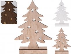Dekorácia strom LED 28 cm drevo mix