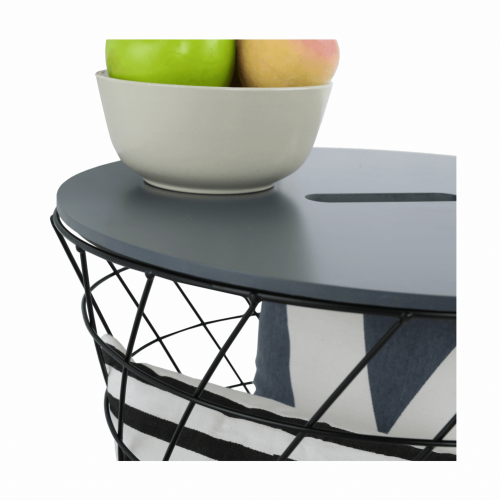 Příruční stolek, grafit/černá, BATIS TYP 2