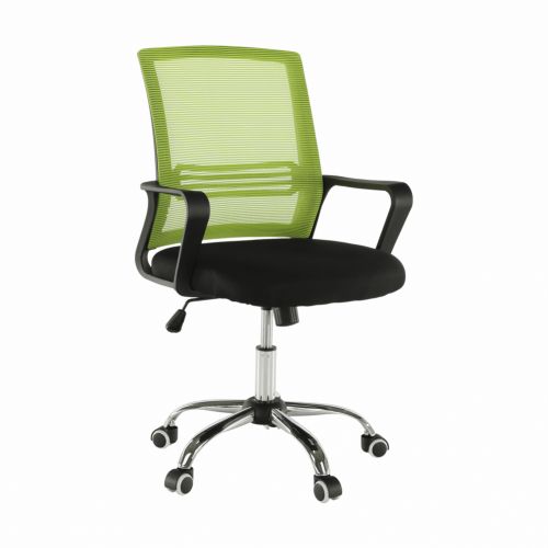 Kancelářská židle, síťovina zelená/látka černá, APOLO
