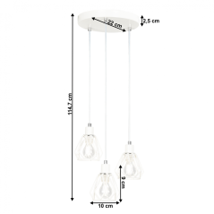 Visiaca lampa, biela/kov, OKIRA TYP 1