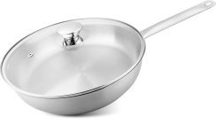MagicHome Chloe serpenyő, 24 cm, 2,5 liter, üvegtetővel, rozsdamentes acél