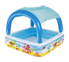 Bestway® 52192 Pool, Korallenriff, Kinder, aufblasbar, mit Überdachung, 1,47 x 1,47 x 1,22 m