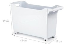 Organizator din plastic 17 x 45 x 29cm alb cu roți