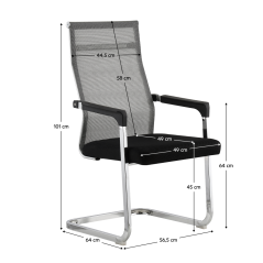 Besprechungsstuhl, grau/schwarz, RIMALA NEU