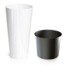 Doniczka TUBUS Slim Shine 400x762 mm, biała, wkład (akce)