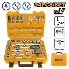 Zestaw Gola 1/4+1/2", 94 szt. w pudełku INGCO