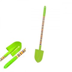 Kinderspaten aus Metall, Holzgriff, farbige Streifen, 72 cm