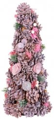 Stromček MagicHome Vianoce, ozdobený, ružový, 40 cm