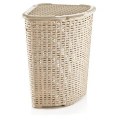 Kôš na špinavé prádlo UH 52 l béžový 40x40x58 cm rohový imitácia Ratan