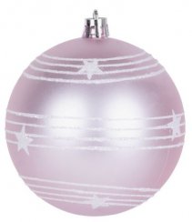 MagicHome karácsonyi labdák, 6 db, zöld-rózsaszín, matt, díszítéssel, karácsonyfára, 8 cm