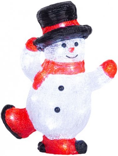 MagicHome karácsonyi dekoráció, Hóember, 30 LED, hideg fehér, akril, IP44, külső, 22x14x30 cm