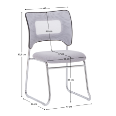 Složiva stolica, siva/krom, DELOS