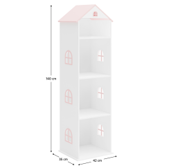 Dječja biblioteka, bijela/ružičasta, MAISON TYPE 2