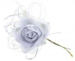 Flower MagicHome, trandafir, albastru, tulpină, dimensiune flori: 10 cm, lungime flori: 18 cm, bal. 6 buc