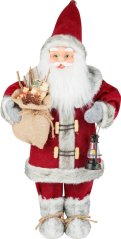 Decor de Craciun MagicHome, Mos Craciun cu lanterna, rosu, 46 cm (akce)