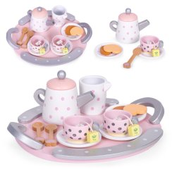 Drevená čajová súprava šálky kanvica 15 kusov ECOTOYS