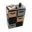 Komoda z szufladami materiałowymi, czarno-brązowo-szary, CAMILO TYP 2