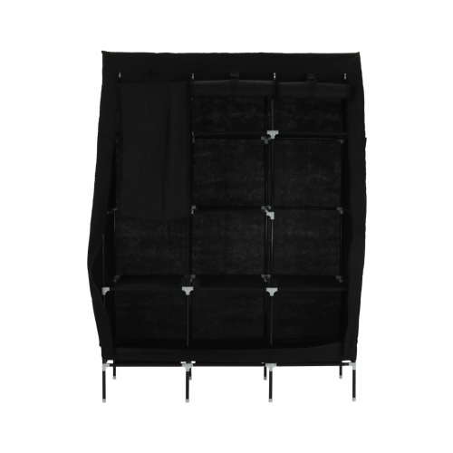 Organizator de garderobă, material textil/metal, negru, TARON VNW05