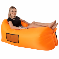 Beanbag/lazy bag na napuhavanje, narančasta, LEBAG (akce)
