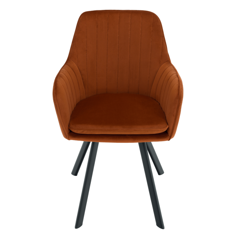 Designer-Sessel, Terrakotta-Samtstoff, AURIL