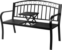 PEGI Gartenbank mit Tisch, Metall 127x53x84 cm