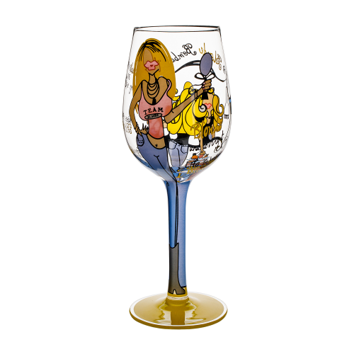 TEMPO-KONDELA HILY, pahare de vin, set de 4, pictate manual, sticla