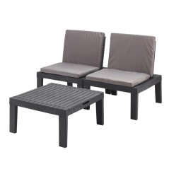 3-dijelni vrtni namještaj DUETTO antracit s jastucima