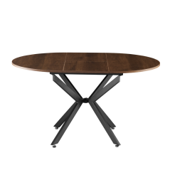 Raztegljiva jedilna miza, temni hrast/črna, 100x100-140x75 cm, ABERO TIP 1