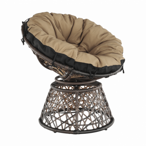 Krzesło obrotowe z poduszką, brązowy/czarny/beżowy, TRISS