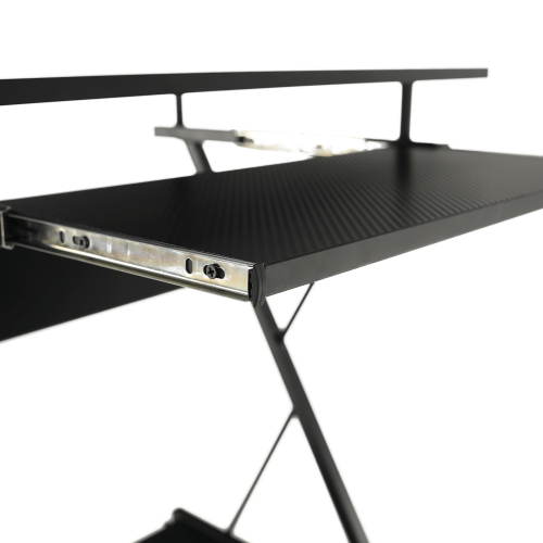 Mobilna računalniška miza/gaming miza s kolesi, črna, TARAK