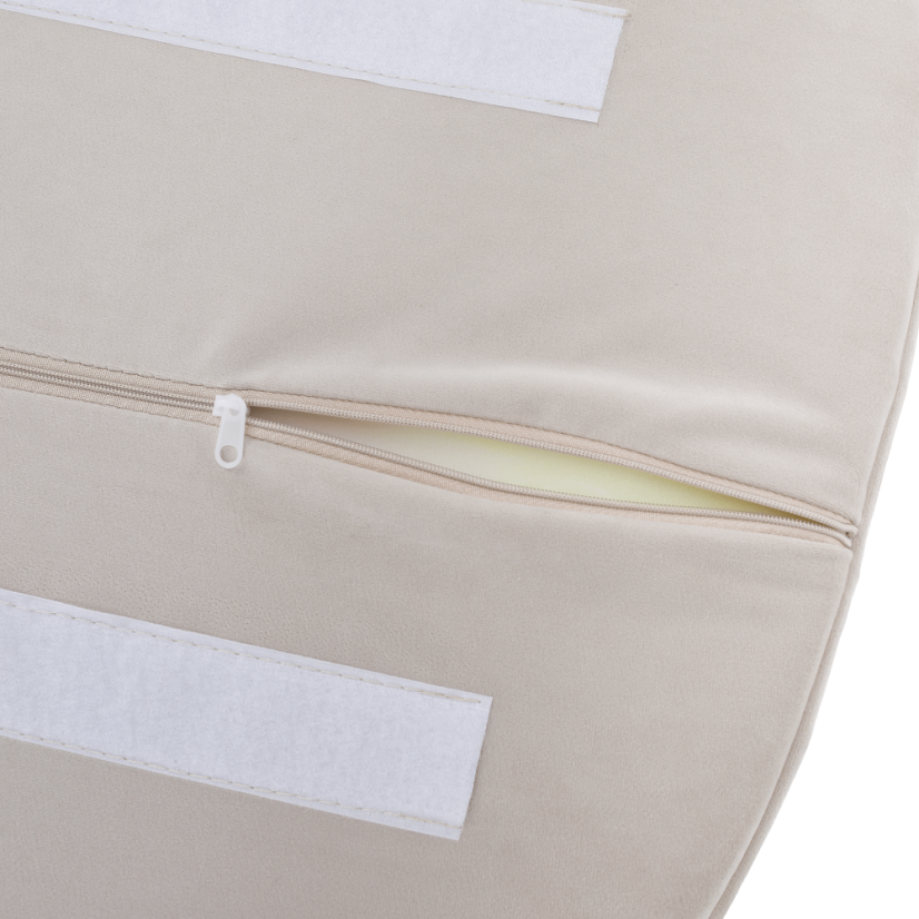 Designer-Sessel, beige Samtstoff, AURIL