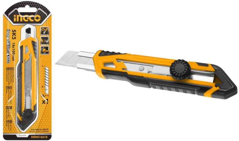 Zložljiv nož 18mm z INGCO koleščkom 1x KLC rezilo