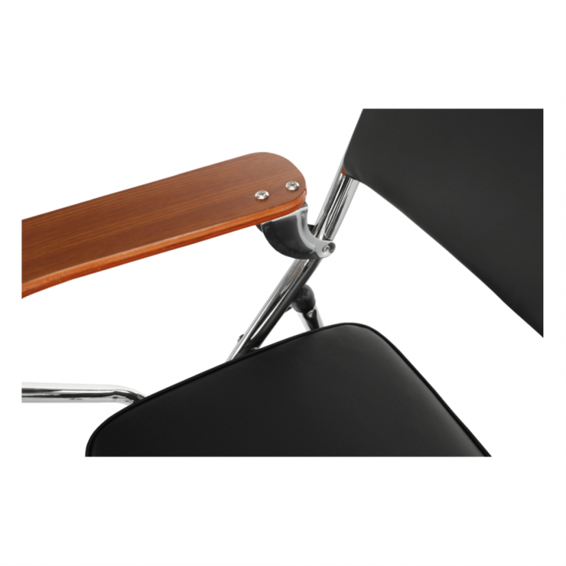 Stuhl mit Schreibtafel, schwarz/natur, TEKER