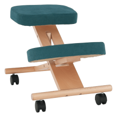 Ergonomischer Kniestuhl, Petroleum/Buche, FLONET