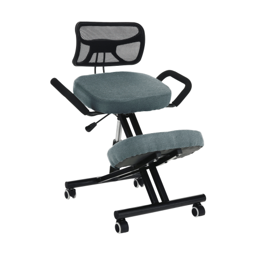 Ergonomiczny fotel klęczący, szaro/czarny, RUFUS